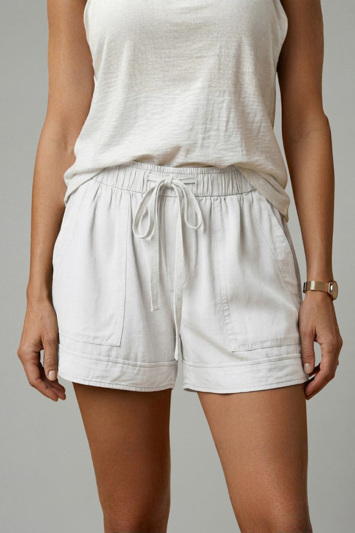 Drawstring Shorts with Relaxed Fit in white