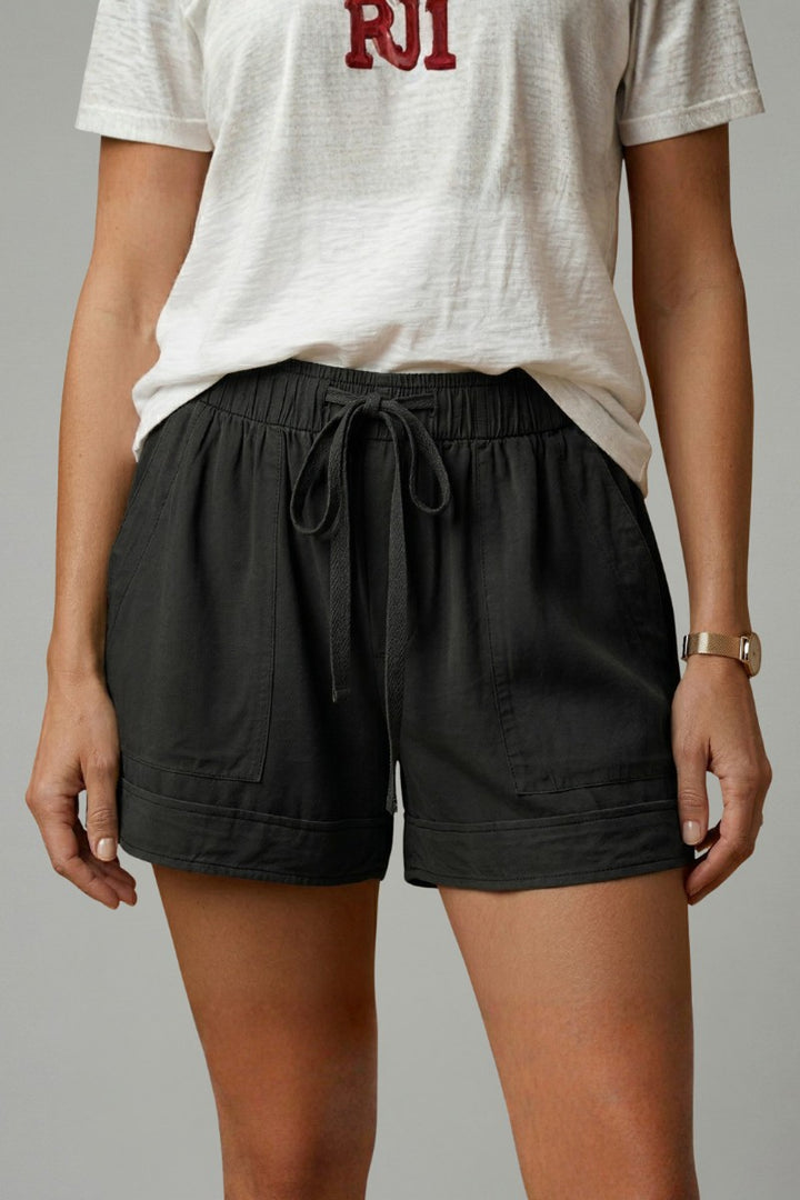 Drawstring Shorts with Relaxed Fit in black