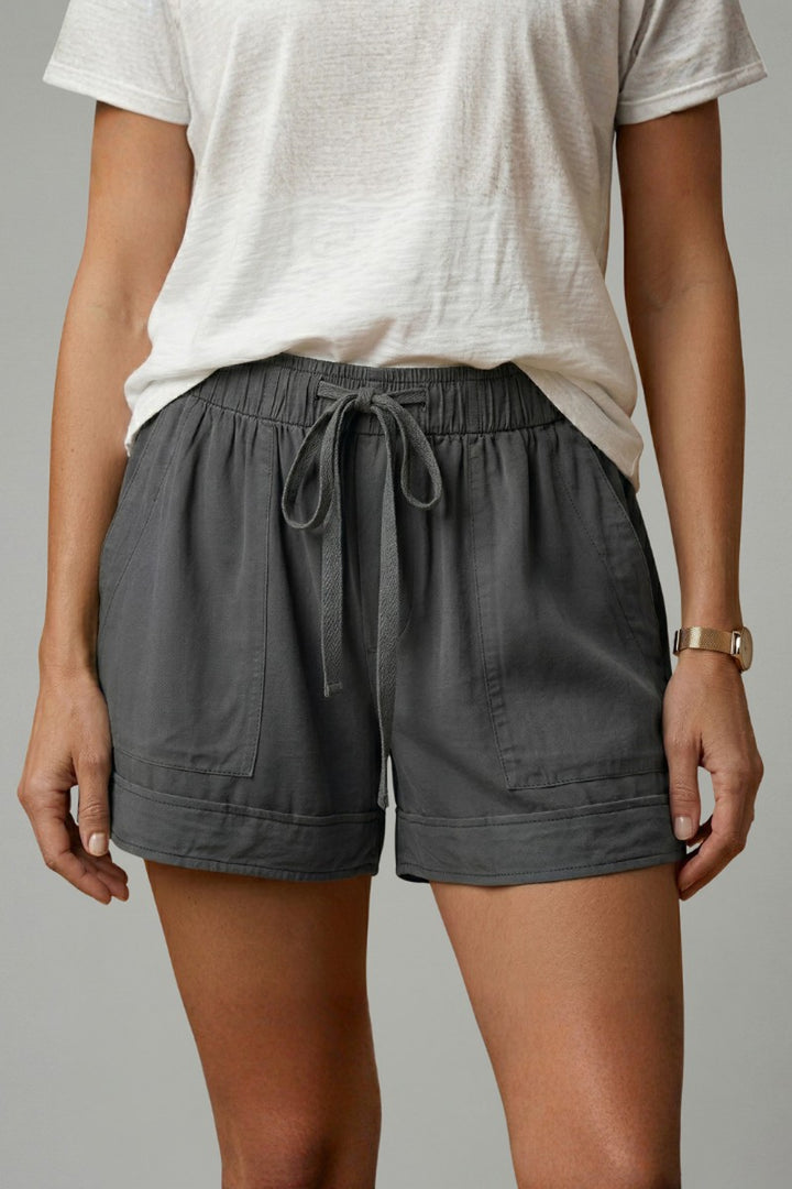 Drawstring Shorts with Relaxed Fit in grey