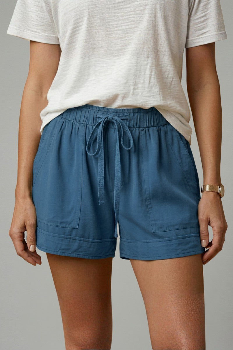 Drawstring Shorts with Relaxed Fit in blue