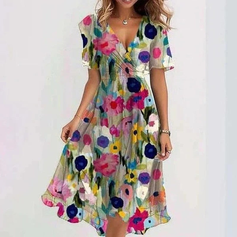 Floral Flutter Sleeve Wedding Guest Dress for Women — Priscilla, image 5