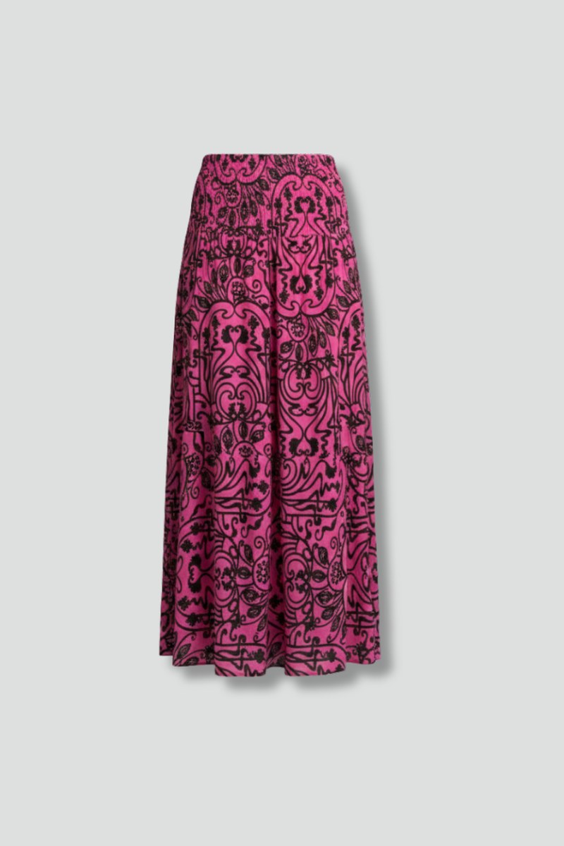 Printed Maxi Skirt with Elastic Waist — Rafferty