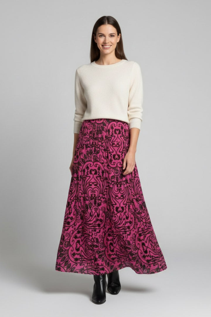 Printed Maxi Skirt with Elastic Waist — Rafferty