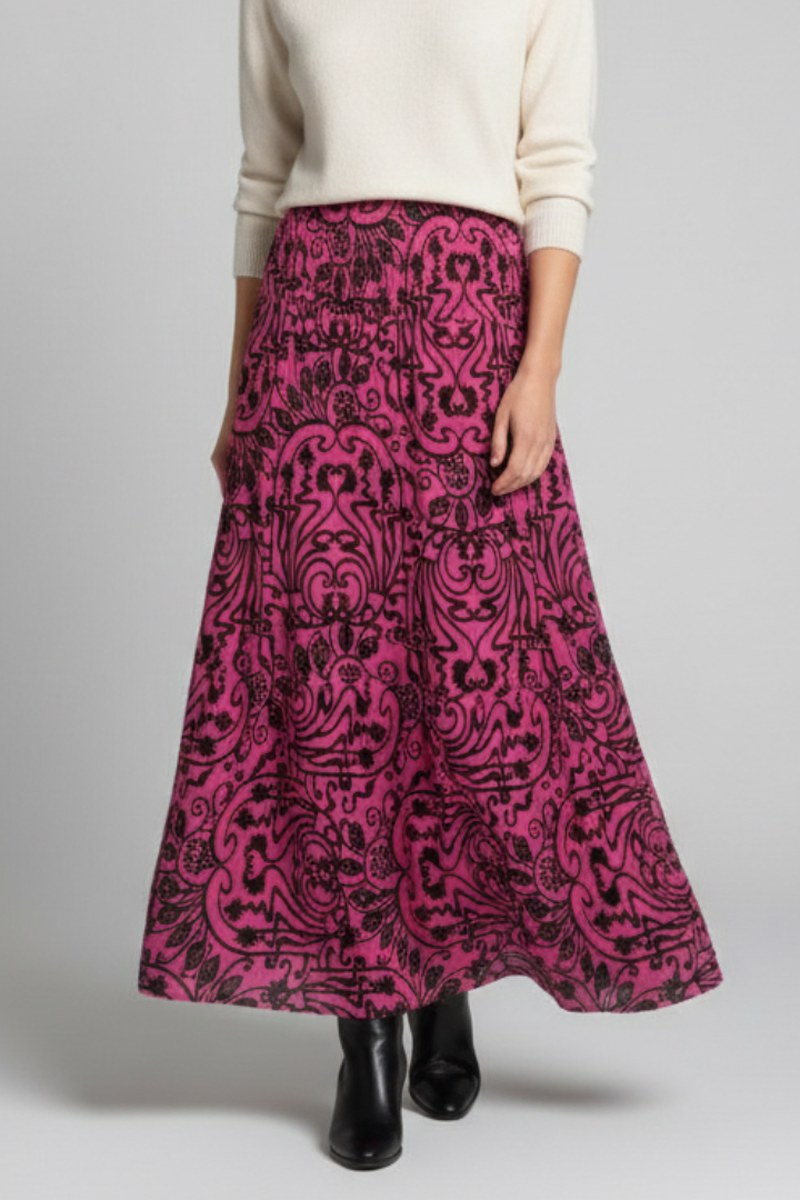 Printed Maxi Skirt with Elastic Waist — Rafferty