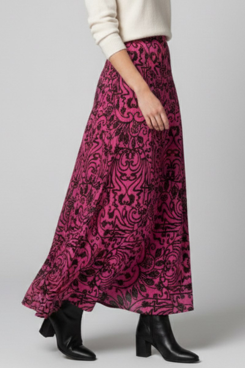 Printed Maxi Skirt with Elastic Waist — Rafferty