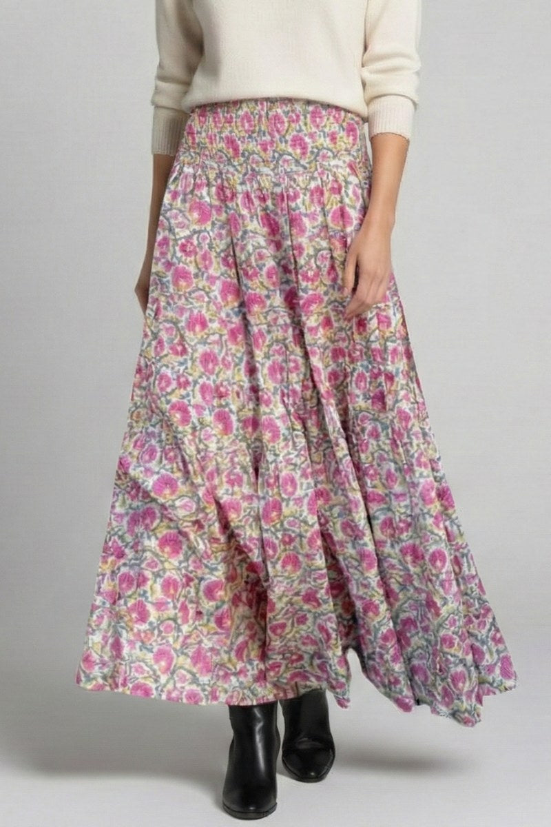 Printed Maxi Skirt with Elastic Waist — Rafferty