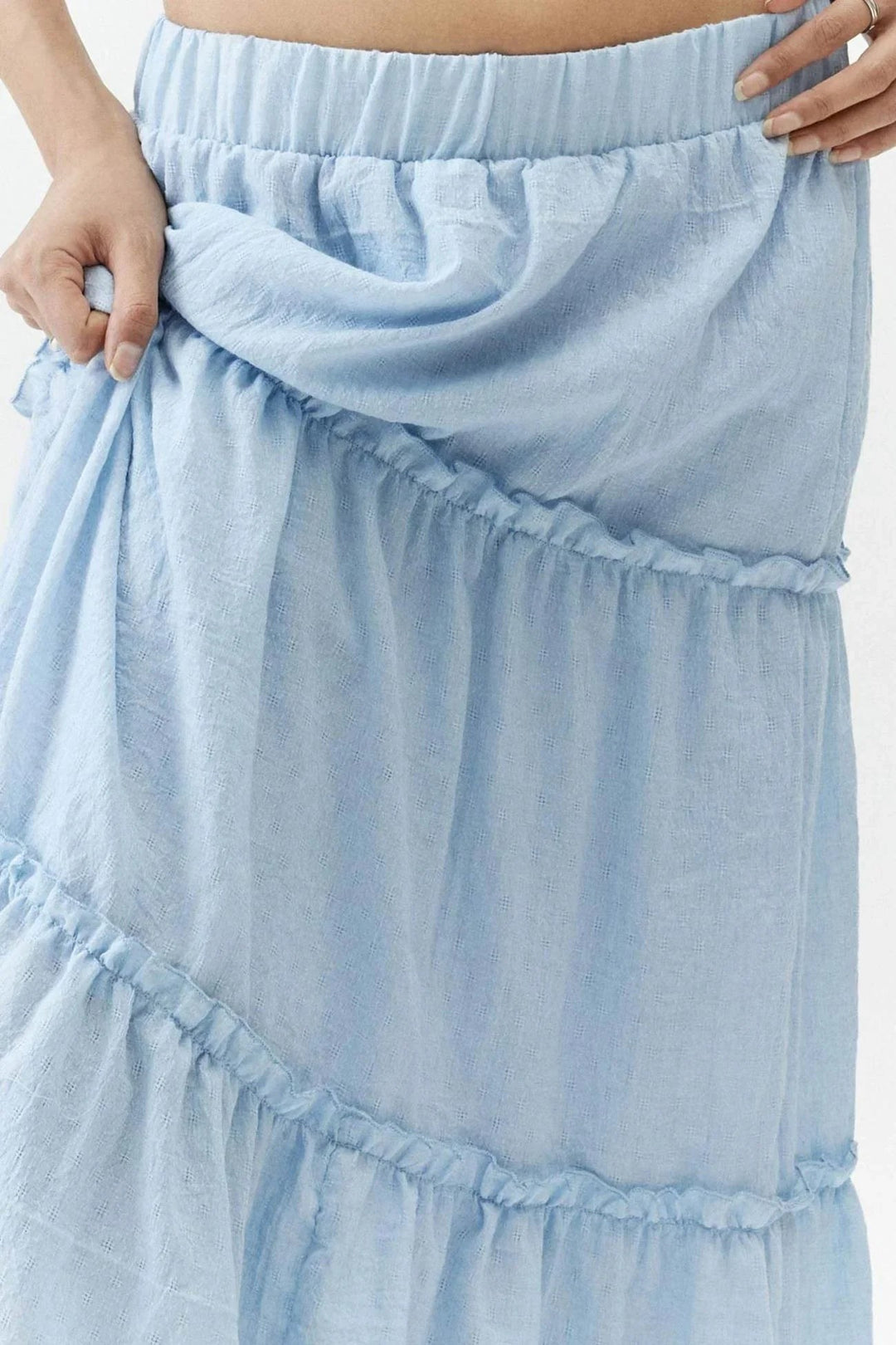 Tiered Maxi Skirt with Elastic Waist — Rhea
