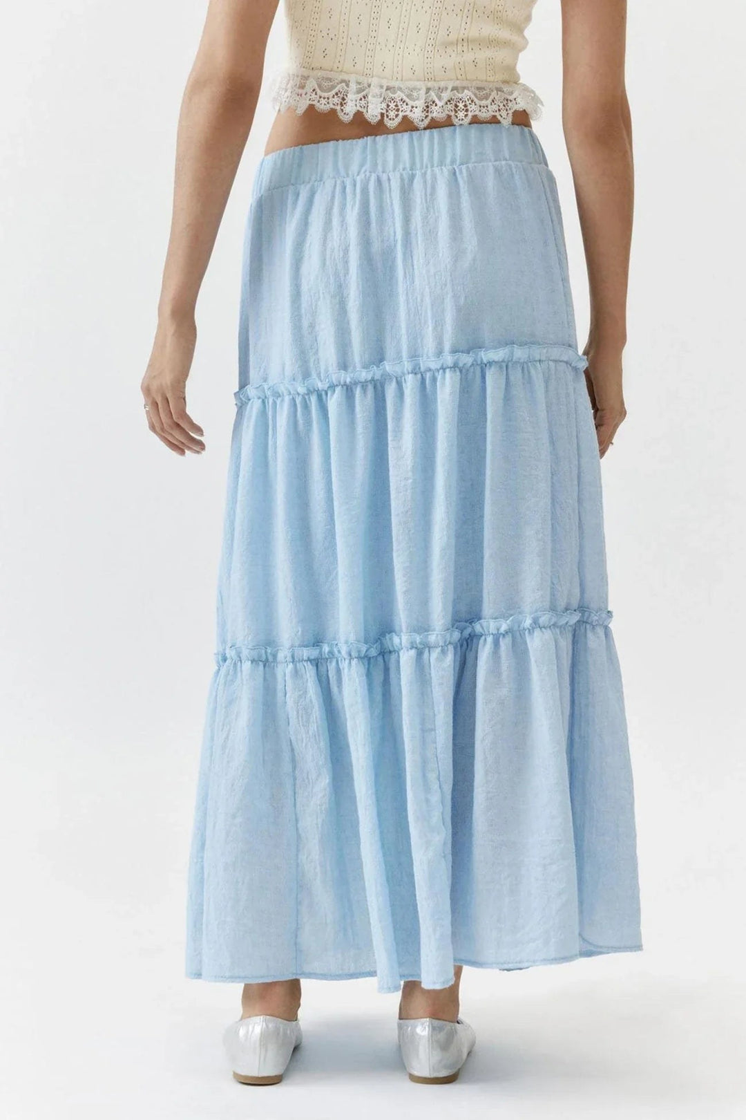 Tiered Maxi Skirt with Elastic Waist — Rhea