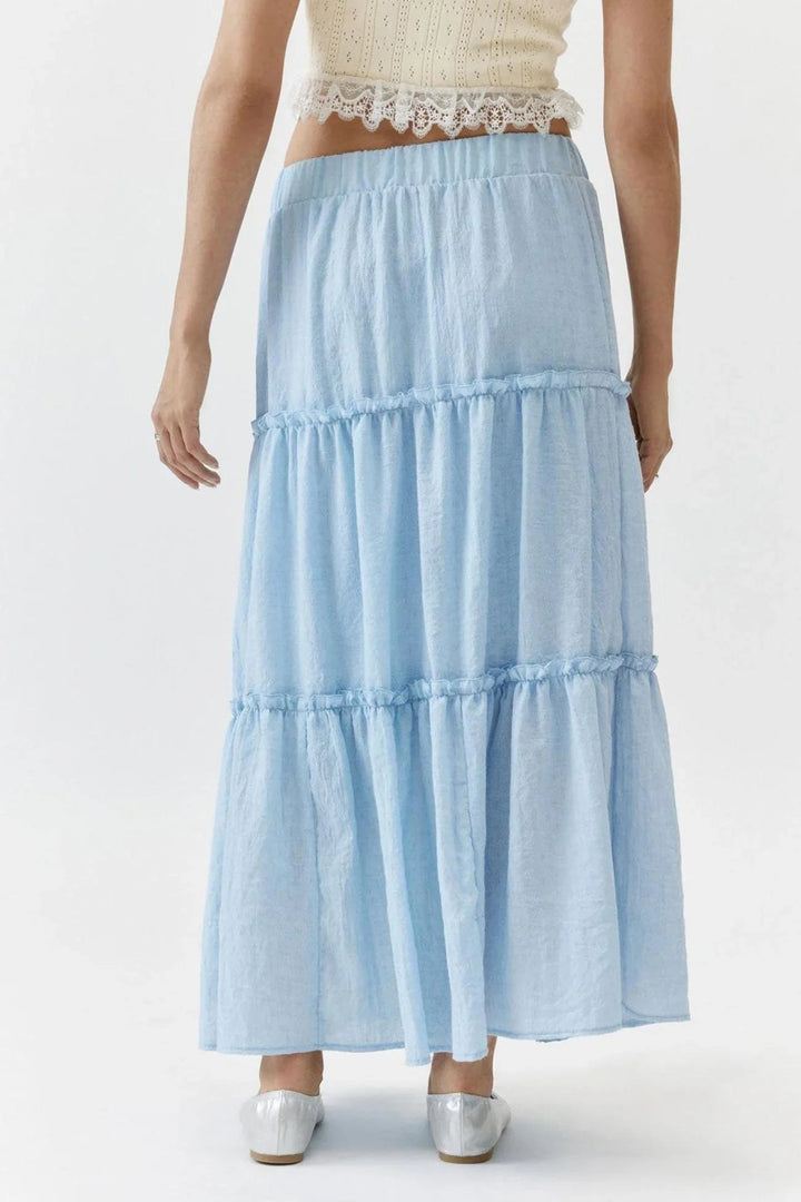 Tiered Maxi Skirt with Elastic Waist — Rhea