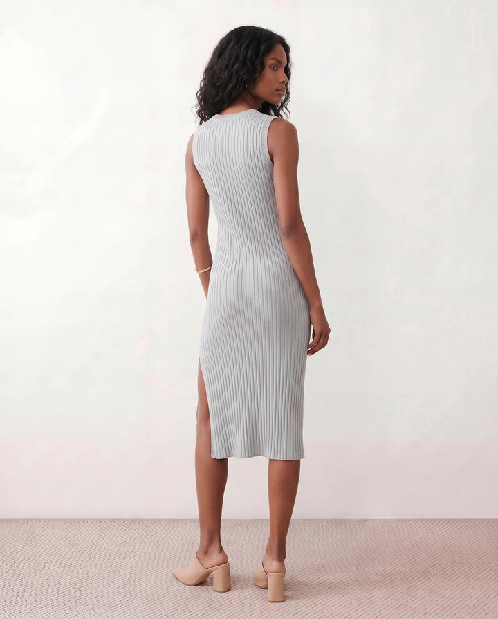 Coralie — Ribbed Fitted Sheath Midi Dress for Women
