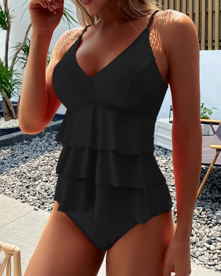 Rosie – Flattering One Piece Swimsuit for Women with Tiered Ruffle