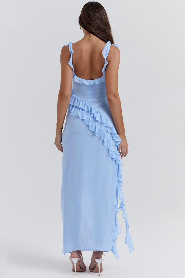 Georgia — Ruffle Trim Maxi Dress for Women