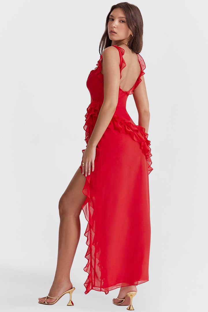 Georgia — Ruffle Trim Maxi Dress for Women