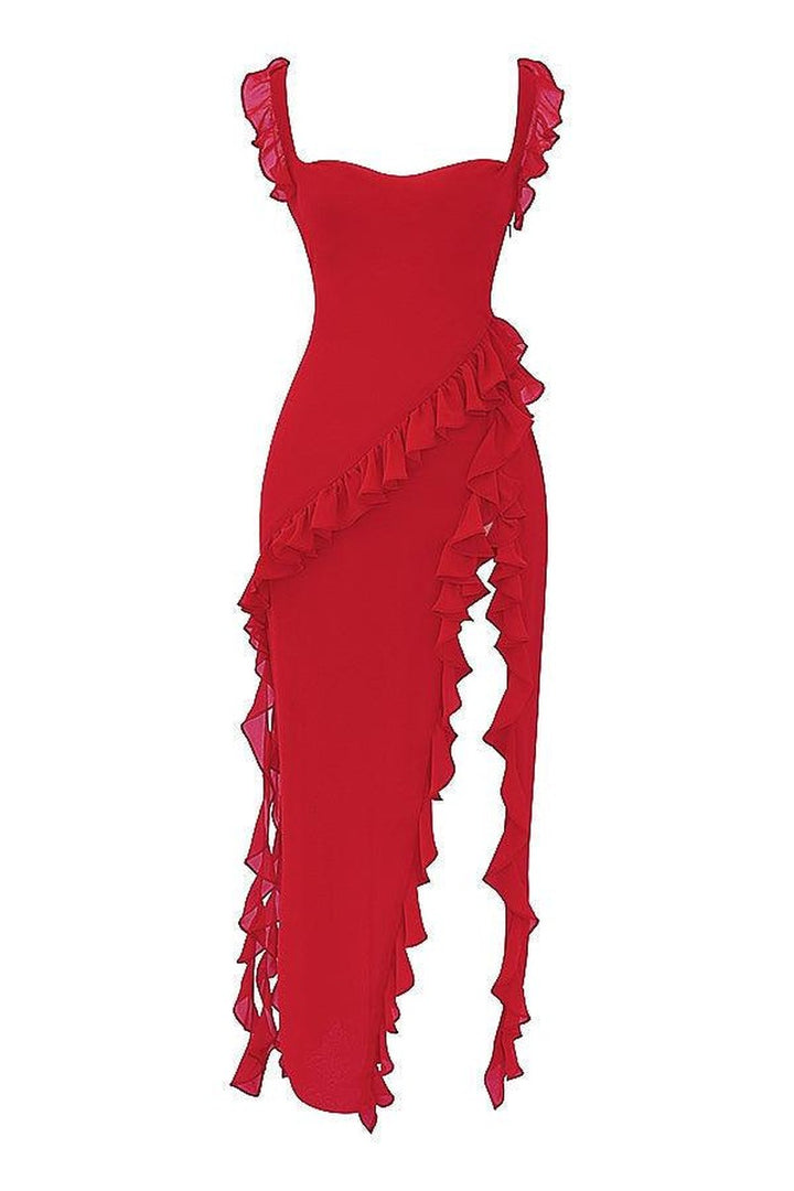 Georgia — Ruffle Trim Maxi Dress for Women