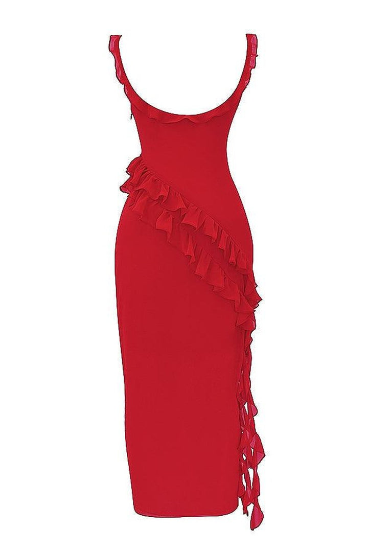 Georgia — Ruffle Trim Maxi Dress for Women