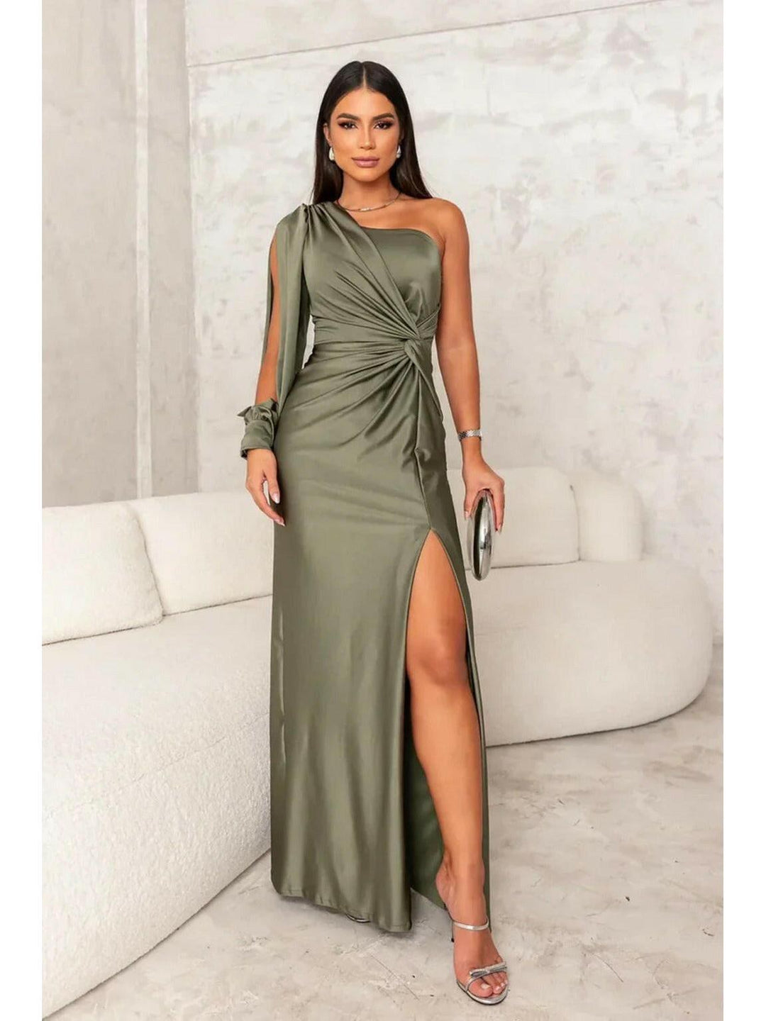 Marlowe — Satin Wrap Maxi Dress for Women