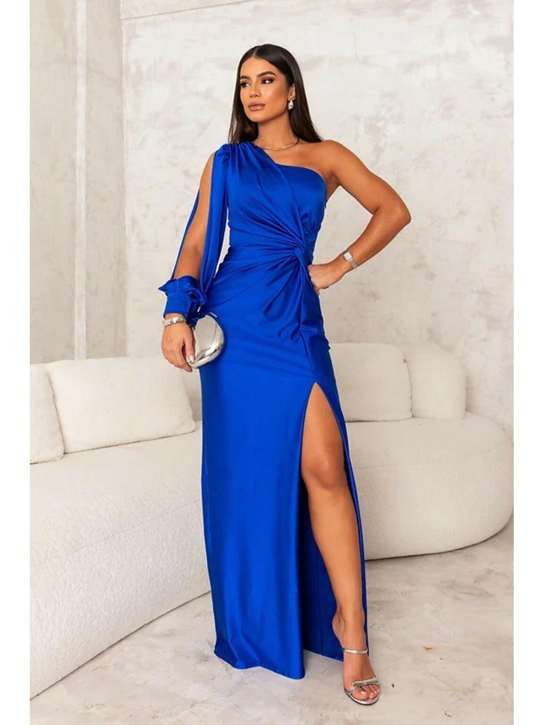 Marlowe — Satin Wrap Maxi Dress for Women