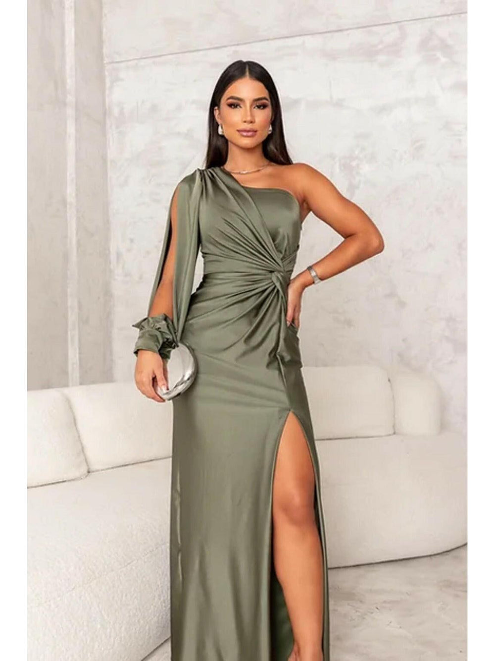 Marlowe — Satin Wrap Maxi Dress for Women