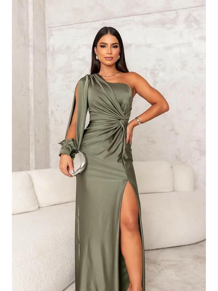 Marlowe — Satin Wrap Maxi Dress for Women