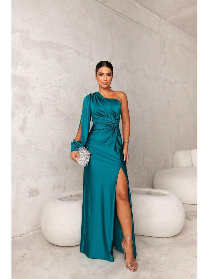 Marlowe — Satin Wrap Maxi Dress for Women