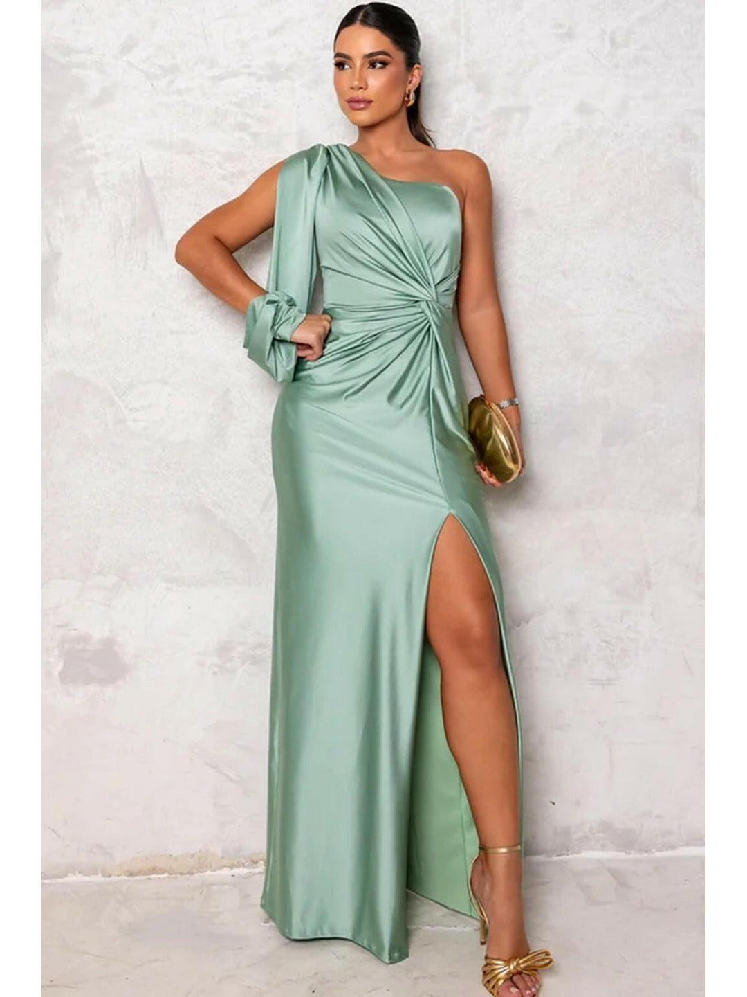 Marlowe — Satin Wrap Maxi Dress for Women