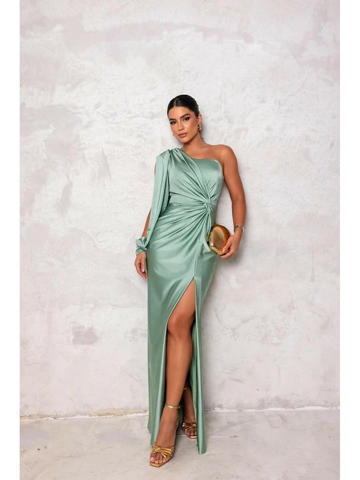 Marlowe — Satin Wrap Maxi Dress for Women