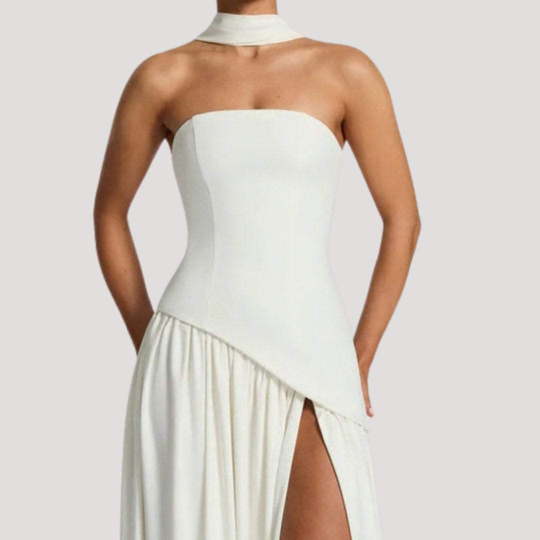 Delphi — Strapless Pleated Maxi Dress for Women