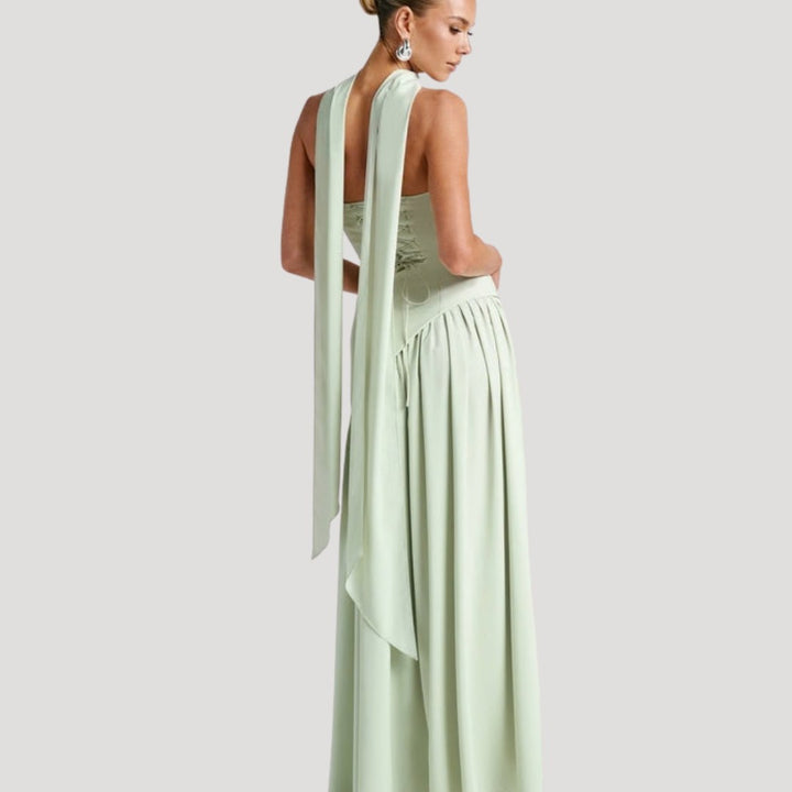 Delphi — Strapless Pleated Maxi Dress for Women