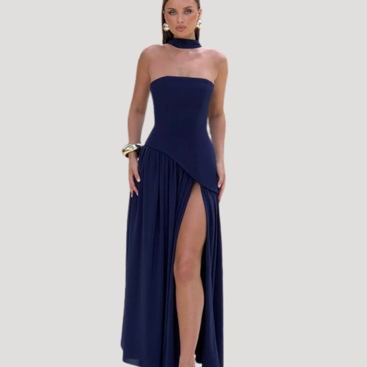 Delphi — Strapless Pleated Maxi Dress for Women