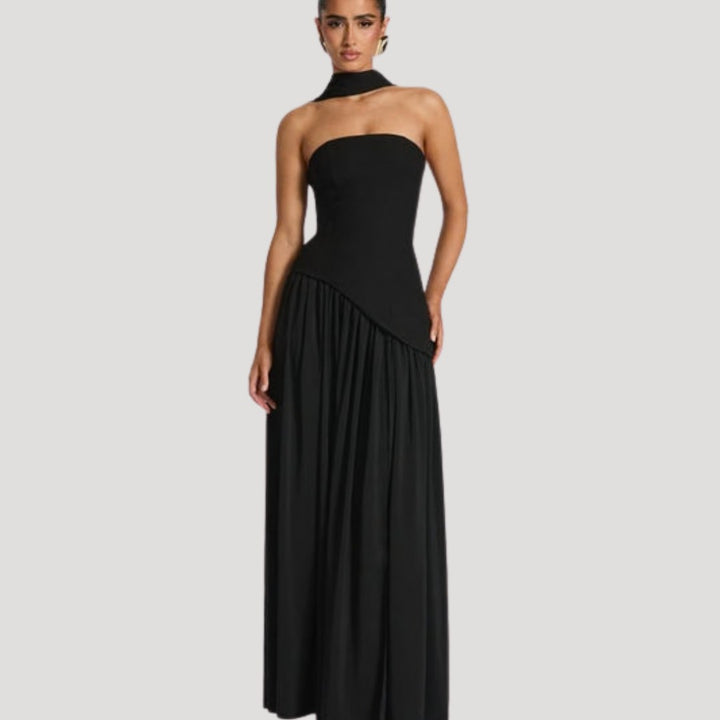 Delphi — Strapless Pleated Maxi Dress for Women