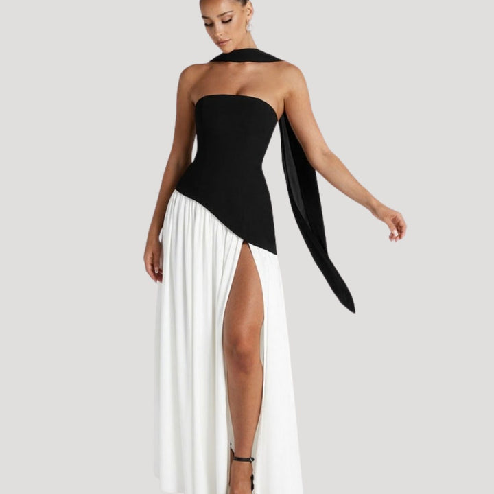 Delphi — Strapless Pleated Maxi Dress for Women
