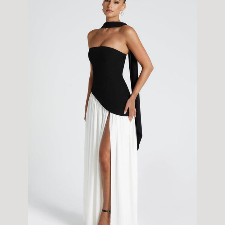 Delphi — Strapless Pleated Maxi Dress for Women