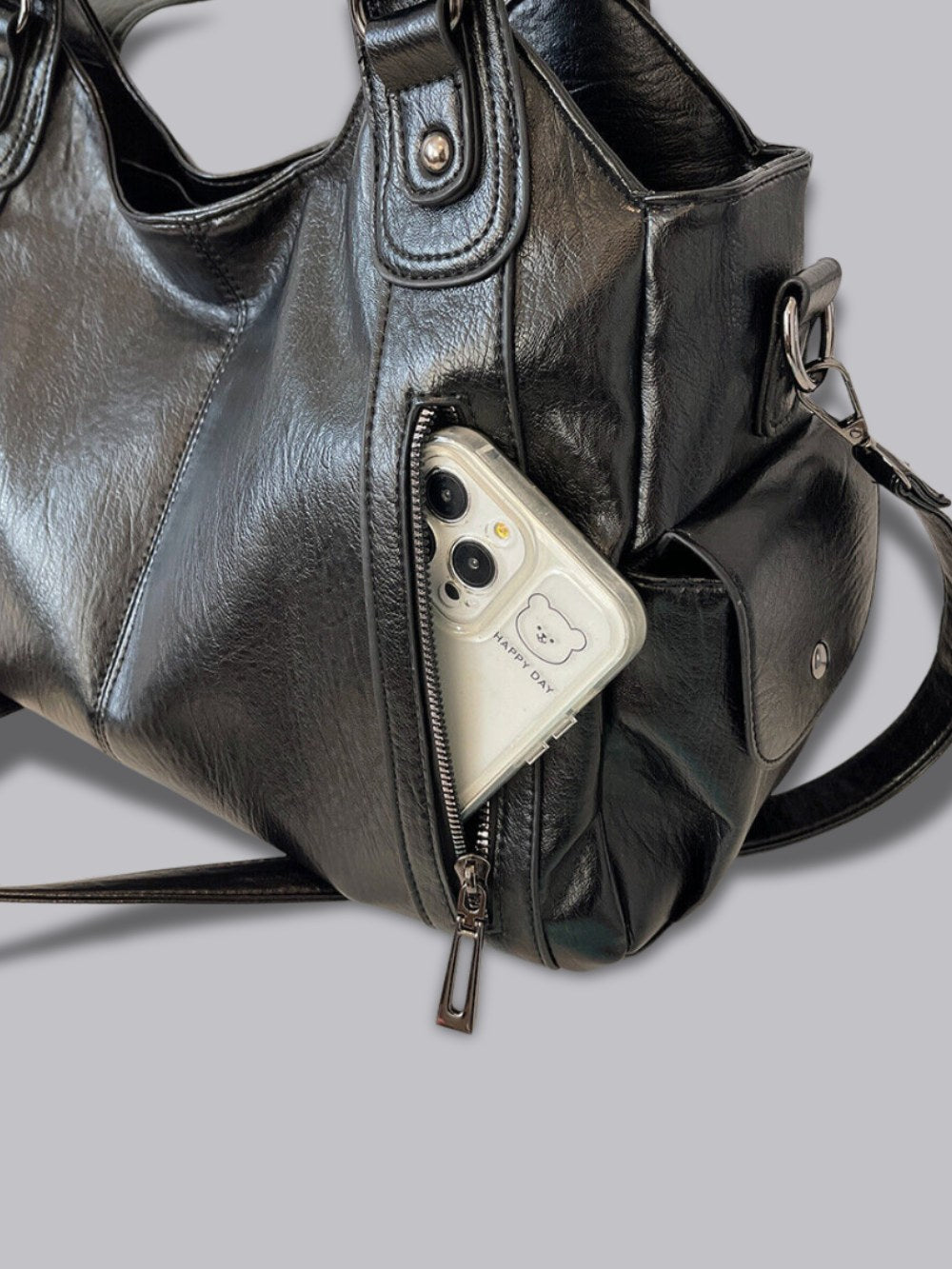 Pia — Structured Leather Look Tote Bag for Women