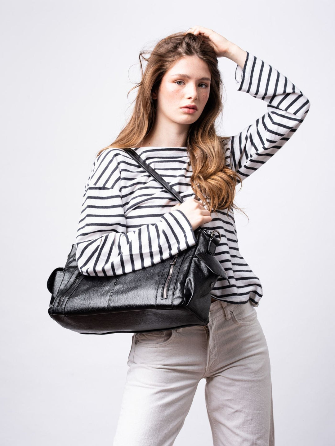 Pia — Structured Leather Look Tote Bag for Women