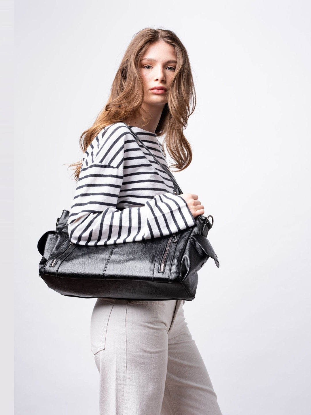 Pia — Structured Leather Look Tote Bag for Women