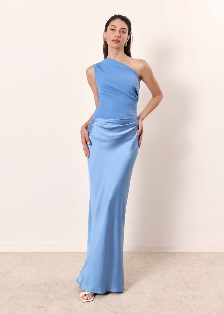 Satin One Shoulder Wedding Guest Dress for Women — Sylvie, image 8