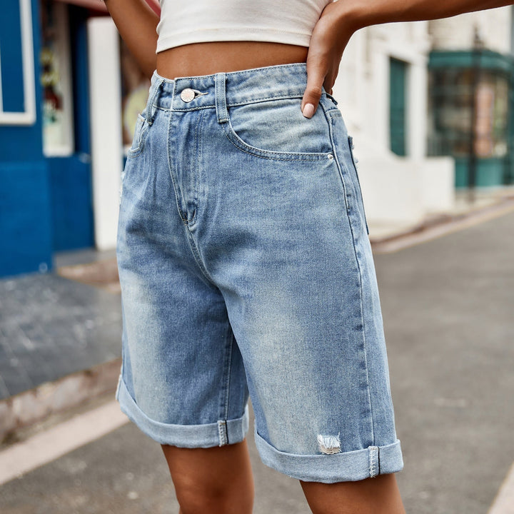 Teagan – Baggy Denim Shorts for Women with Cuffed Hem
