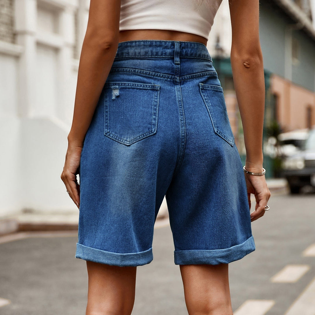 Teagan – Baggy Denim Shorts for Women with Cuffed Hem