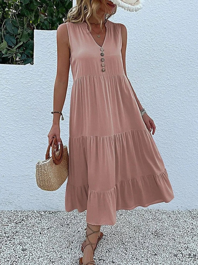 Elowen — Tiered Summer Midi Dress for Women