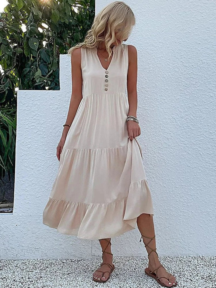 Elowen — Tiered Summer Midi Dress for Women