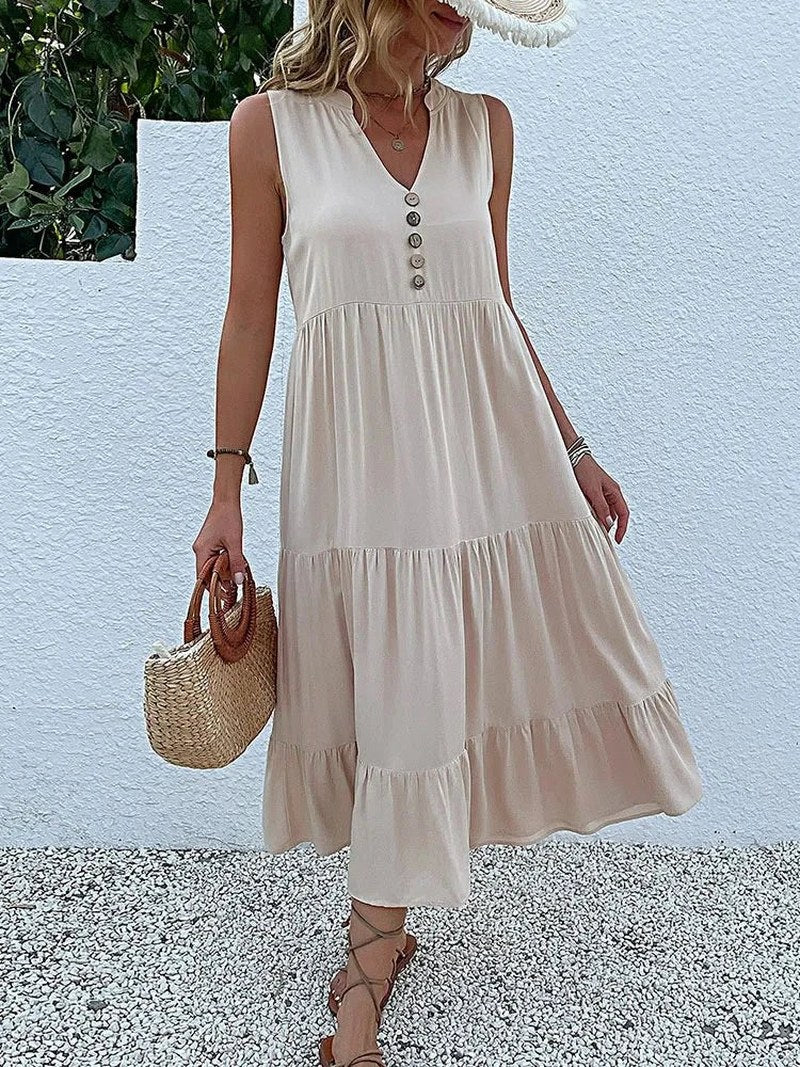 Elowen — Tiered Summer Midi Dress for Women