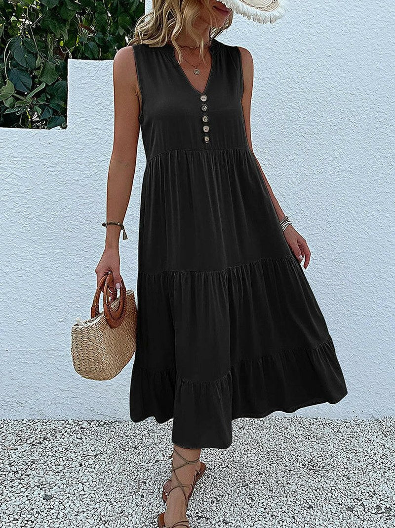 Elowen — Tiered Summer Midi Dress for Women