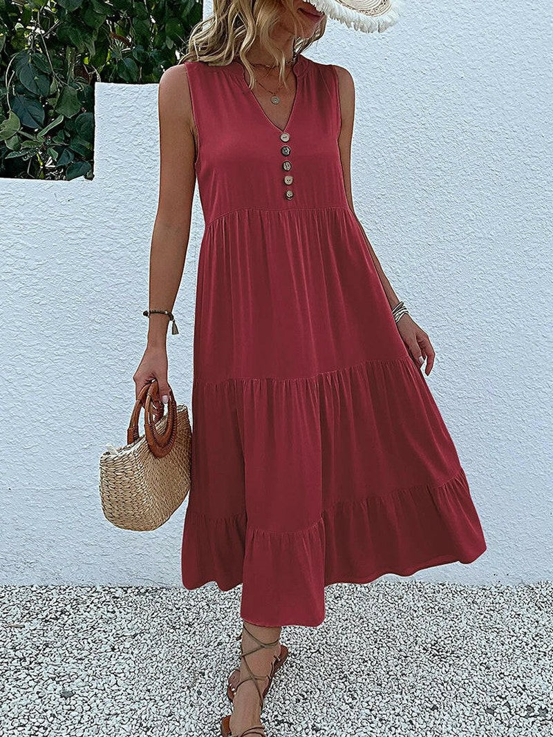 Elowen — Tiered Summer Midi Dress for Women