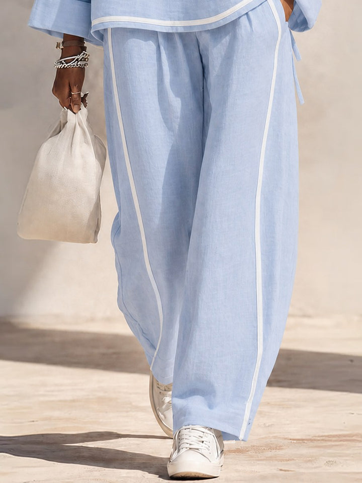 Wynne — Half Zip Linen Two Piece Set (8), Avelony