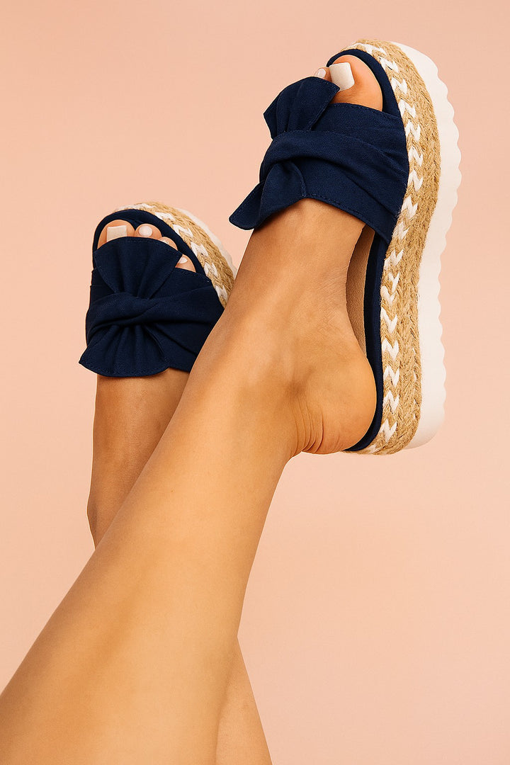 Lovely — Lovely | Light Platform Thongs for Women with Twisted Bow, Moda Lodz